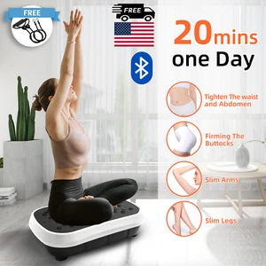 Vibration Plate Exercise Machine Whole Body Workout Vibrate Platform Slim WHITE - Picture 1 of 13