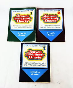 Jensen Bible Study Charts Complete Set Volume 1 2 3 Lot 228 Transparency Masters - Foto 1 di 11