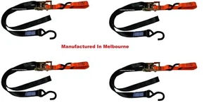 (4 Pack) Motorbike Ratchet Tie Down, Motorcycle Restraint, Tie Down Strap, KTM - Picture 1 of 2