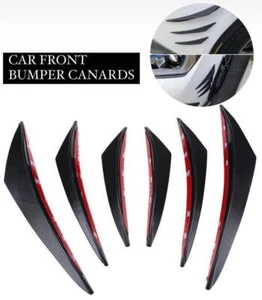 6pcs Gloss Black Car Front Bumper Lip Splitter Fins Body Spoiler Canards Fin Lip - Picture 1 of 12