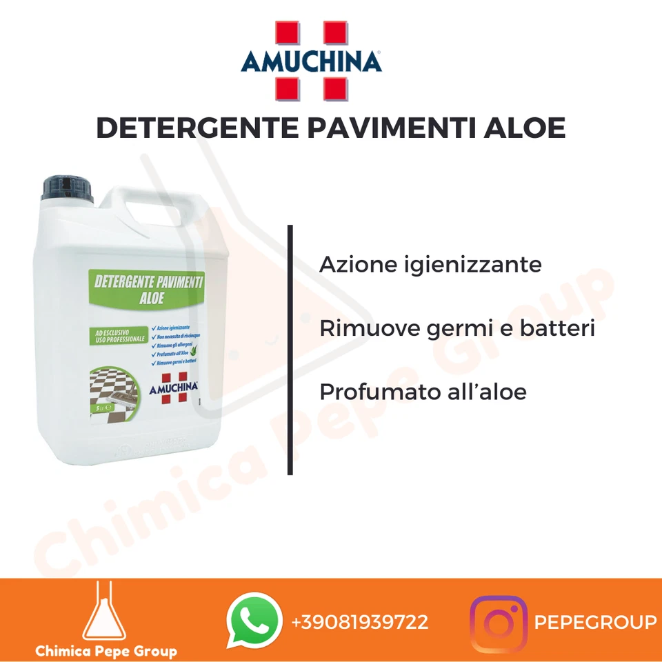AMUCHINA IGIENIZZANTE PAVIMENTI 5 LT DETERGENTE LAVAPAVIMENTI ALOE PROFESSIONALE - Immagine 1 di 1