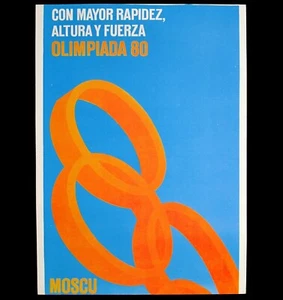 Original Poster Olympic Games Moscow 1980 Memorabilia Sport Soviet Russia - Picture 1 of 5