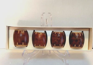 Set of 4 Pier 1 Imports Tamarind Napkin Rings Brown - Picture 1 of 3
