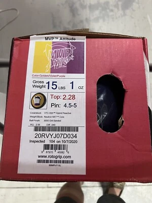 NEW - NIB 15lb Rotogrip "MVP ATTITUDE" UNDRILLED - Image 1 of 3