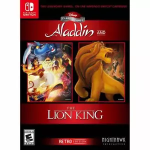 Disney Classic Aladdin and The Lion King Retro Edition Clamshell Switch Sealed - Picture 1 of 1