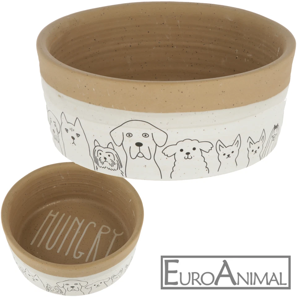 Keramiknapf HUNGRY glasiert Steintrog Futternapf Wassernapf Fressnapf 250-1750ml - Bild 1 von 1