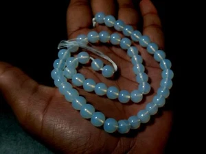 WHITE OPALITE ROUND 8MM BALL SMOOTH LOOSE GEMSTONE BEADS 13"INCH 1 STRAND - Picture 1 of 10