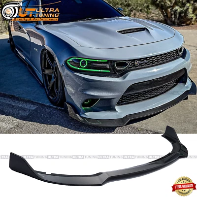 For 2015-2023 Dodge Charger SRT Front Bumper Lip Splitter Carbon Fiber Look Foto 1 de 4