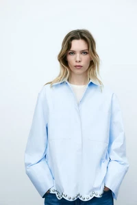 H&M Shirt with Eyelet Embroidery For Women (White) - Picture 1 of 6