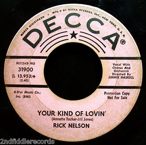 RICK NELSON-Your Kind Of Lovin'+Fire Breathin' Dragon-Rare Promo 45-DECCA #31900 - Picture 1 of 2
