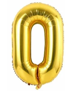 Number 0 Zero Gold 38" 95cm XXLarge Foil Balloon Birthday Party 13 Decoration - Picture 1 of 4