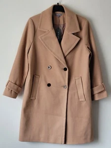 PRINCIPLES Double Breasted Overcoat Camel Size Uk 16 BNWT RRP £89. - Picture 1 of 23