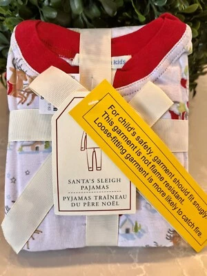 Pottery Barn Kids Santa's Sleigh Reindeer Pajama Set ~ SIZE 6 ~ Christmas ~ NWT - Image 1 of 4