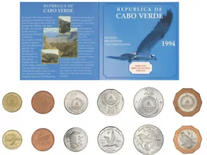 KAP VERDE, Vögel, offizieller Münzsatz mit 6 Münzen, 1994, Stempelglanz (Strillant UNC) - Bild 1 von 6