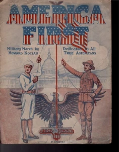 America First Sheet Music 1916 Piano Solo - Picture 1 of 2