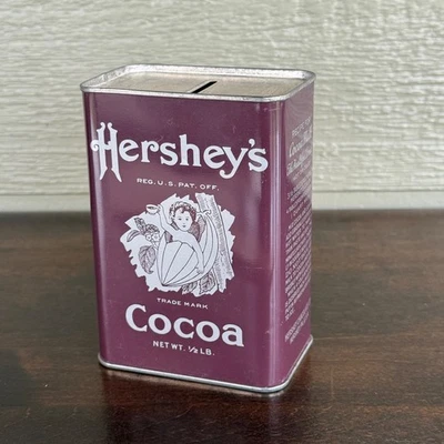 Vintage Hersheys Cocoa Tin Bank 1981 w/ Stopper Reproduction Label from 1900s - Image 1 of 4