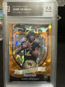 2021 Panini Prizm DP Jamie Newman Orange Ice Prizm RC TGA 9.5  - Picture 1 of 10