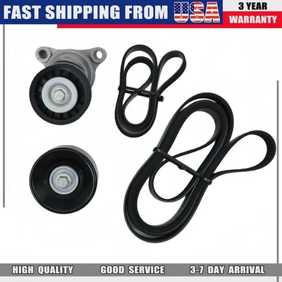 4PC Drive Belt Tensioner Pulley Kit For Chevrolet Express & GMC Savana V8 w/145A - Изображение 1 из 4