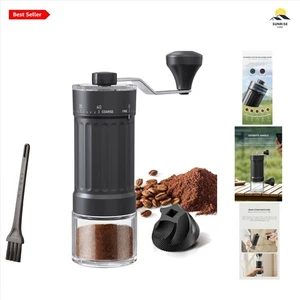 Manual Coffee Grinder Stainless Steel Ceramic Burr 30g Capacity Adjustable Se... - Picture 1 of 10