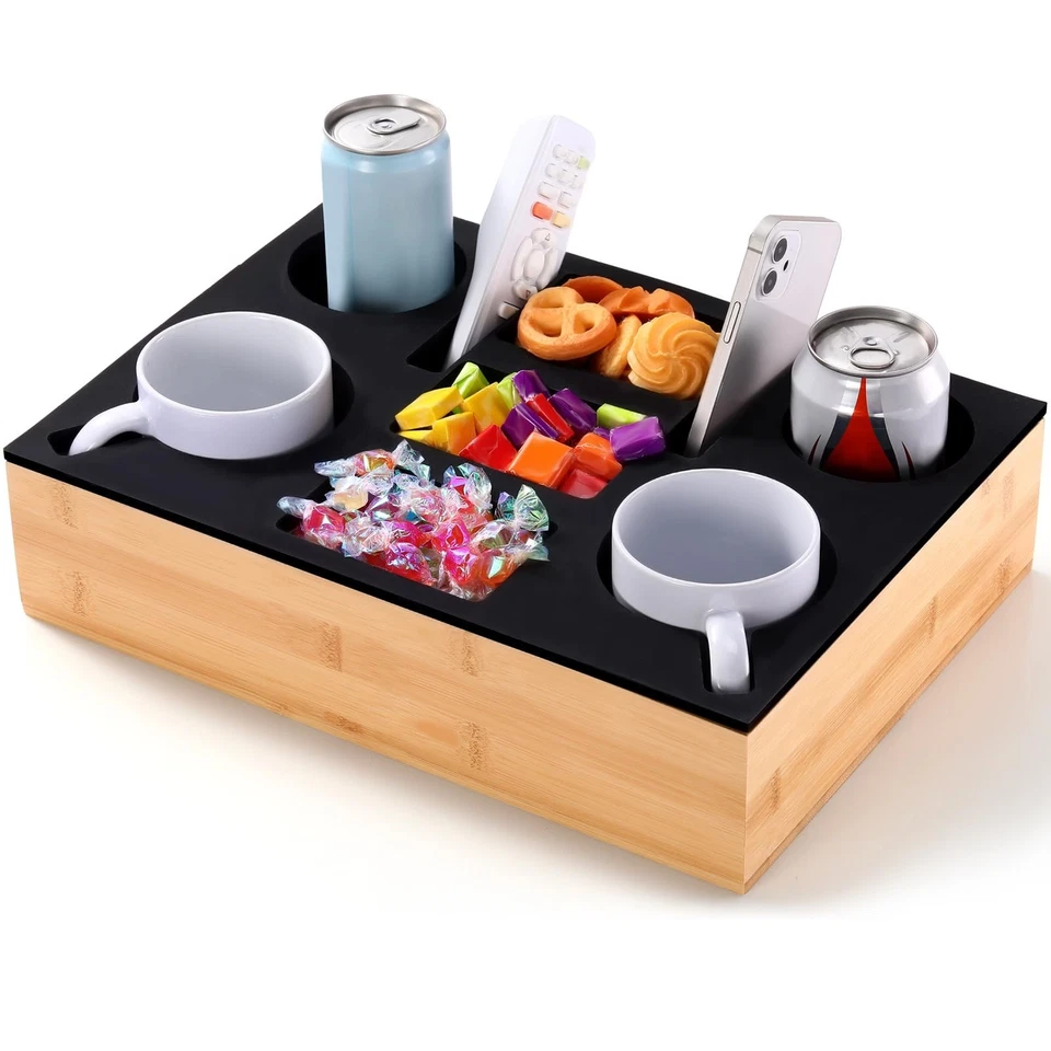 Couch Cup Holder Tray, Silicone Couch Caddy Waterproof Anti-Spill Sofa Cup Ho... - Image 1 of 4