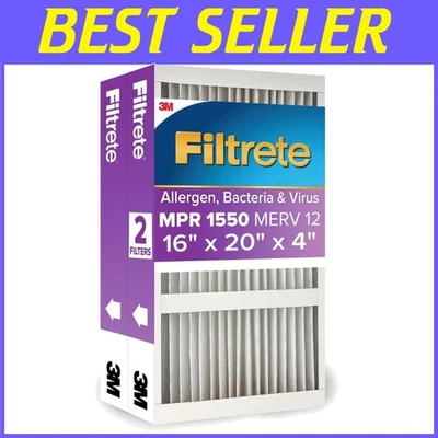 MPR 1550 MERV 12 AC Furnace Air Filter 16x20x4, Fits Lennox & Honeywell - 2-Pack - Image 1 of 4