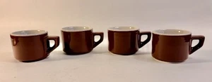 Set of 4 ACF Vintage Italian 2oz Brown Espresso Demitasse Cups No Saucers 2x2.5" - Picture 1 of 7