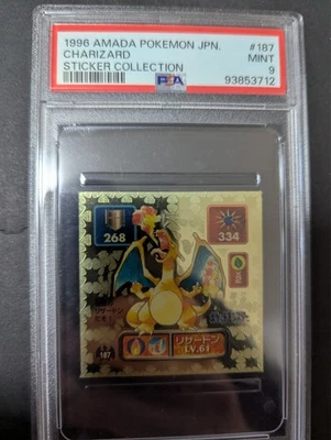 1996 AMADA POKEMON JAPANESE #187 CHARIZARD STICKER COLLECTION PSA9 - Image 1 of 2