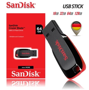 SanDisk Cruzer Blade USB Stick Flash Drive 16GB 32GB 64GB 128GB Speicher Stick - Bild 1 von 5