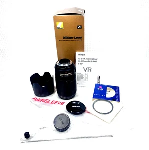 Nikon AF-S VR Zoom-Nikkor 70-300mm Lens Hood UV Lens Rain Sleeve Caps Box Bundle - Picture 1 of 23