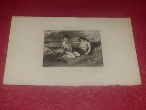 Eugène Delacroix (1798-1863) Les NATCHEZ Chateaubriand Engraving BRACQUEMOND 1881 - Picture 1 of 6