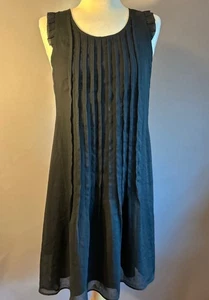 Banana Repubic Black Chiffon Sleeveless Dress - Size 6 - Picture 1 of 5