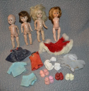 50er Jahre Cosmopolitan Ginger und 3 Vogue Ginny Puppen, Schuhe und Outfits Teile Konvolut - Bild 1 von 13