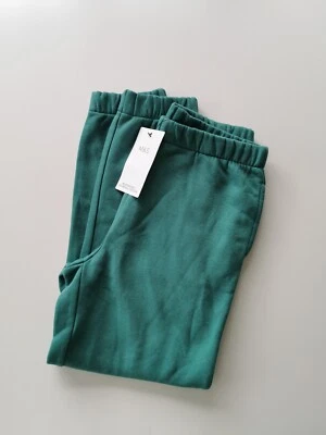 MARKS AND SPENCER M&S Unisex Cotton Rich Plain Joggers, Kids Age 9-10,11-12,15-16, Green(light)