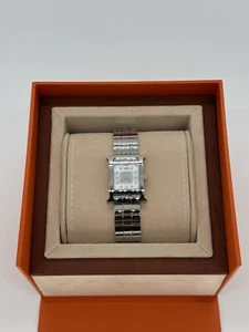 Hermes H Mini MOP Diamond Dial 21mm Quartz Watch HH1.210 - Picture 1 of 11