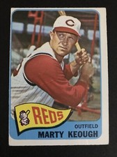 1965 OPC #263 Marty Keough 1, Cincinnati Reds, no crs, Canada Topps O-Pee-Chee