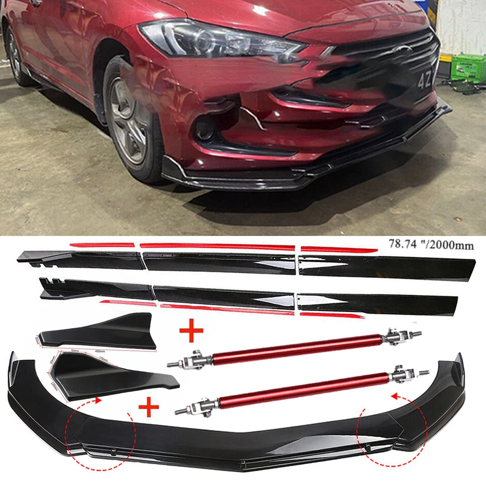 For Hyundai Elantra 2000-2023 Front Bumper Lip Rear Splitter Spoiler Side Skirt Foto 1 de 4