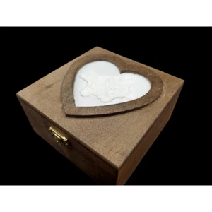 Pet Ashes Memorial Box Urn Custom Lighted Lithophane 5" Wood Box  - Picture 1 of 10