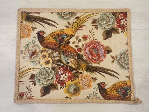 Vintage Burlap Fabric 3 Dimensional 3-D Pheasant Picture Cottage Decor 20x25 #2 Cover