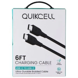Quikcell 6Ft USB-C to USB-C Charging Cable - Black - Picture 1 of 2