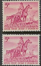 1960 Australia Last MNH NT Centenary of Exploration Set Type I/Type II 5d Stamps