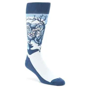 Werewolf Men's Crew Socks Big & Tall 13-16 Blues Statement Novelty Fashion New - Picture 1 of 3