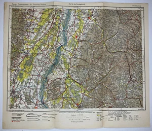 Offenburg German Empire Original Antique Lithograph Map 1900 Royal Prussian - Picture 1 of 2