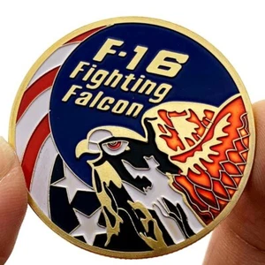 Moneta sfida commemorativa US Ari Force F-16 Fighting Falcon Fighter Aircraft - Foto 1 di 3