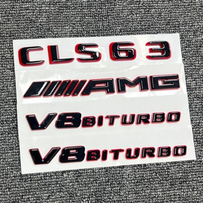 Juego de pegatinas emblema biturbo negro rojo CLS63 AMG V8 para Mercedes Benz/CLS63 Foto 1 de 2