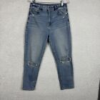 American Eagle Mom jeans womens size 8 denim blue regular fit pockets slim