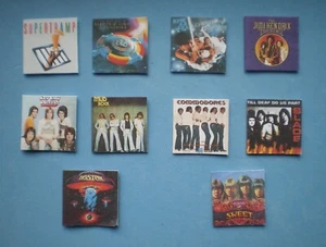 Dolls House miniatures accessories - 70s music album covers - Picture 1 of 1
