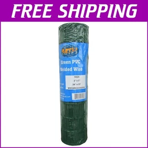 Lightweight 24" x 25' Garden Wire Fencing - Green PVC Coated & Easy to Assemble - Picture 1 of 8
