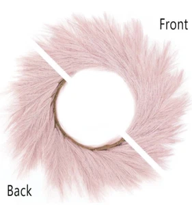 Hananona Artificial Pampas Wreath, 26" Pink Faux Pampas Door/room Decor - Picture 1 of 3