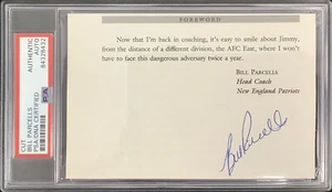 Bill Parcells Signed Cut Page Football NE Patriots Giants Coach Auto HOF PSA/DNA - Picture 1 of 3