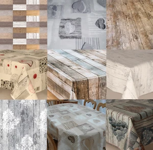 Modern Luxury Oak Rustic Effect Pvc Vinyl Table Cloth Wooden Look Printed Wipe  - Picture 1 of 10